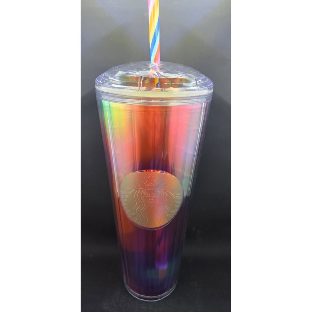Starbucks Exclusive 2021 Rainbow Pride Kaleidoscope 24 oz Cold Cup Tumbler